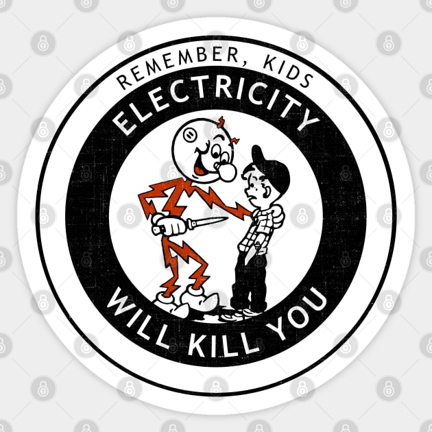 Retro Electricity Public Service Ad 1970 Sticker by LocalZonly